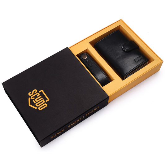 Gift Set - Slim Wallet & Key Organizer - Tuscany - Black