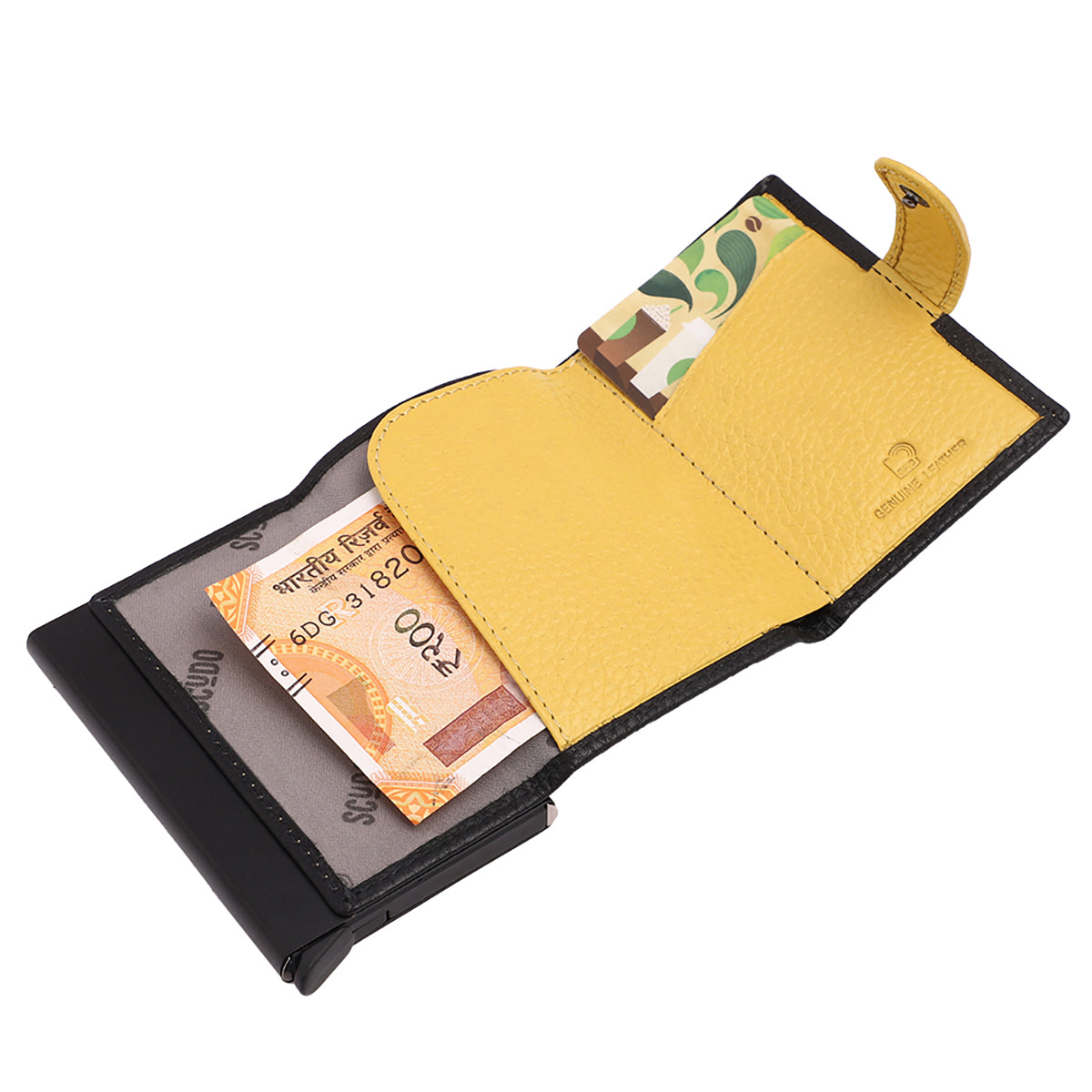 Gift Set - Slim Wallet & Key Organizer - Mosaic - Black/Yellow - Scudo