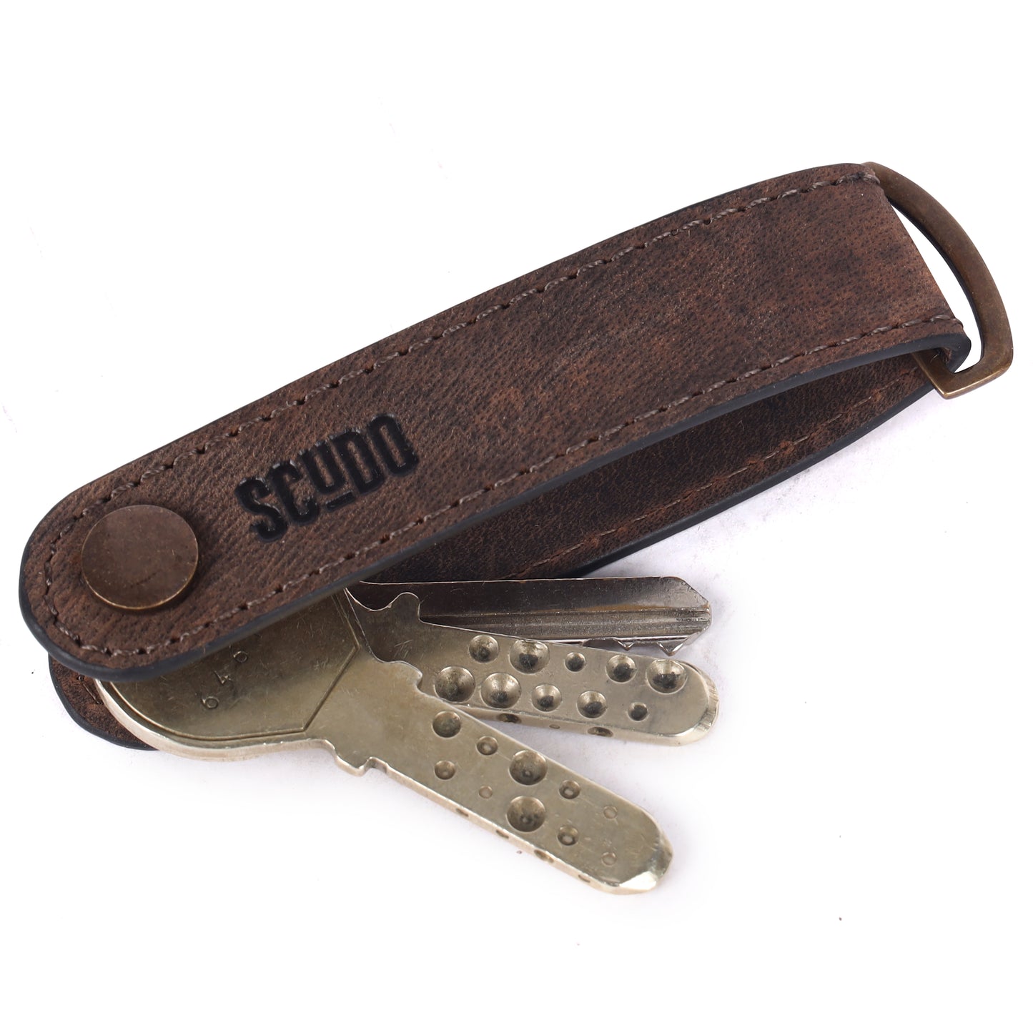 Gift Set - Card Holder & Key Organizer - Vintage - Natural Brown - Scudo